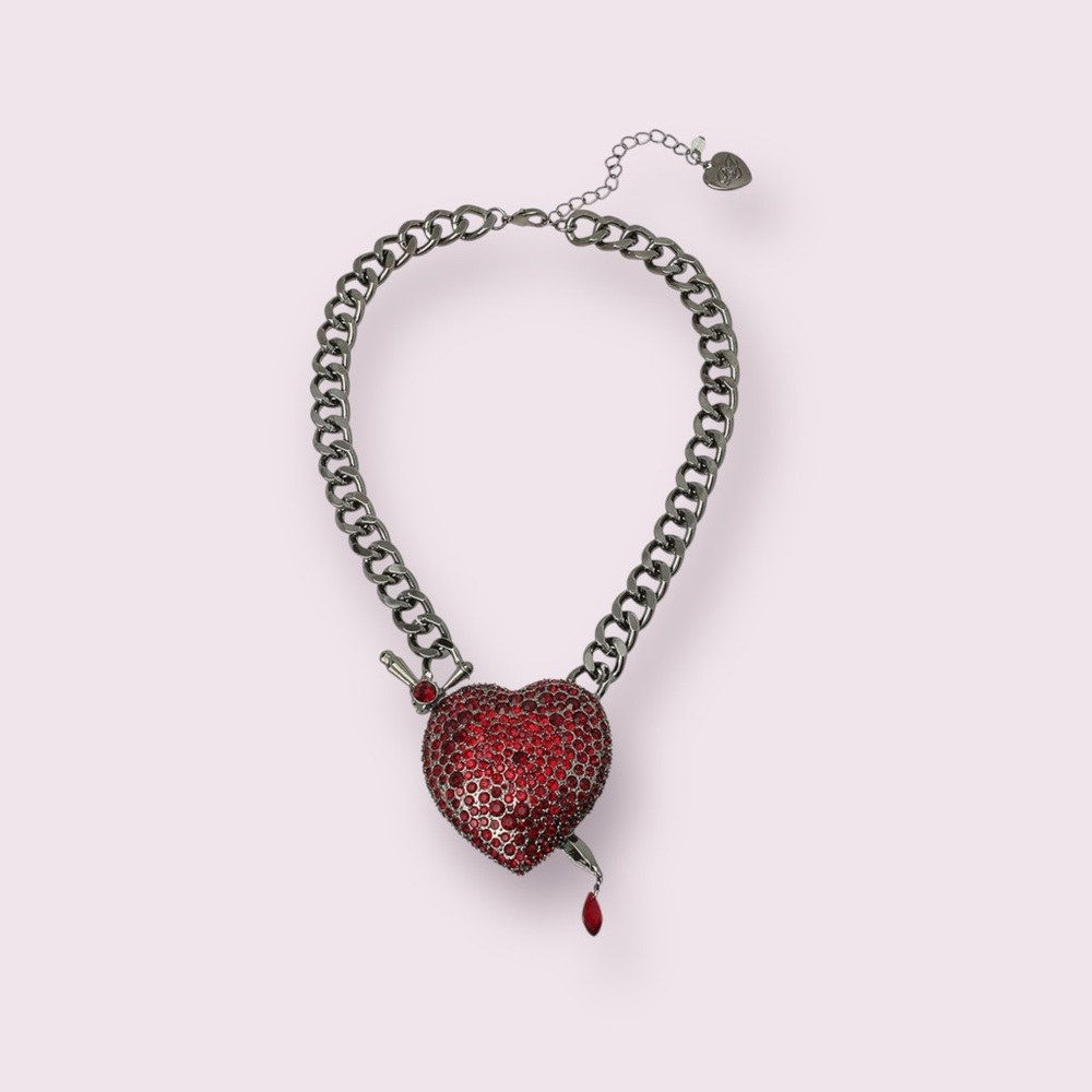 Betsey Johnson Heart Dagger Pendant Necklace